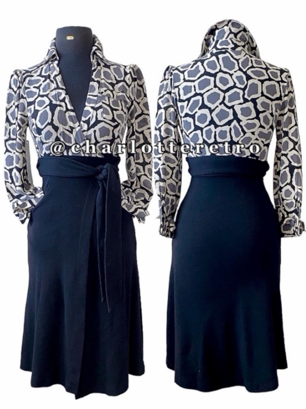 vtg DVF • Brea Silk Wrap Dress w Pockets
